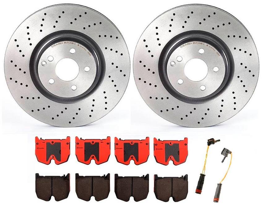 Mercedes Brakes Kit - Brembo Pads and Rotors Front (360mm) (Ceramic) 221421181207 - Brembo 1526302KIT